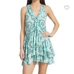 POUPETTE ST. BARTH Mae Batik Print Ruffled Halter Minidress 45723